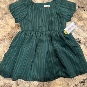 Cat and jack Baby girl green and gold glitter dress
